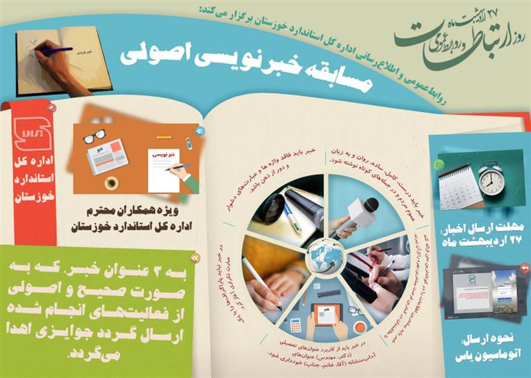 مسابقه خبرنویسی اصولی ویژه کارکنان اداره استاندارد خوزستان 
